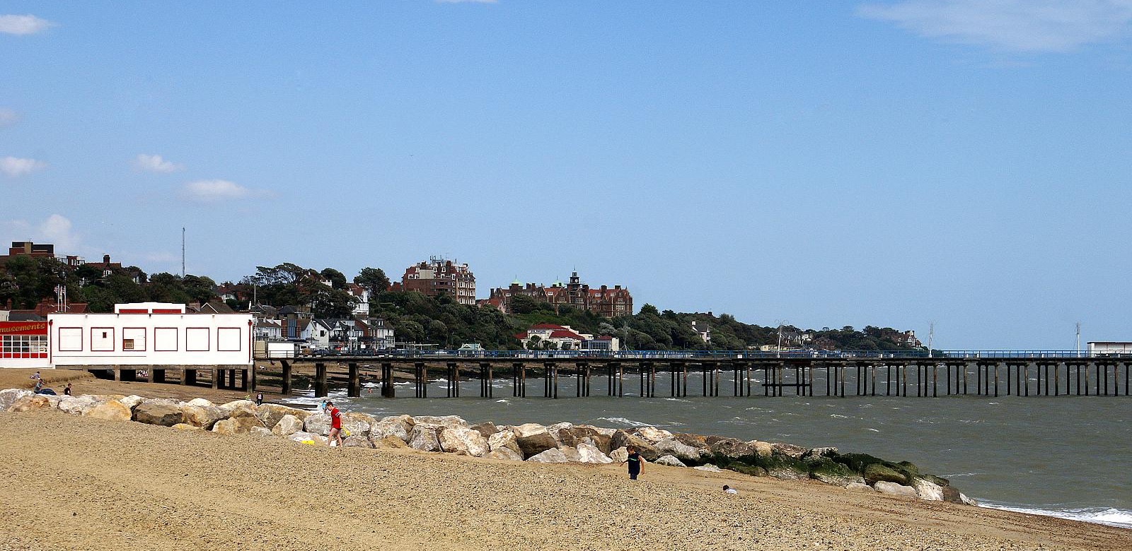 Felixstowe beach, pier and seafront from the south